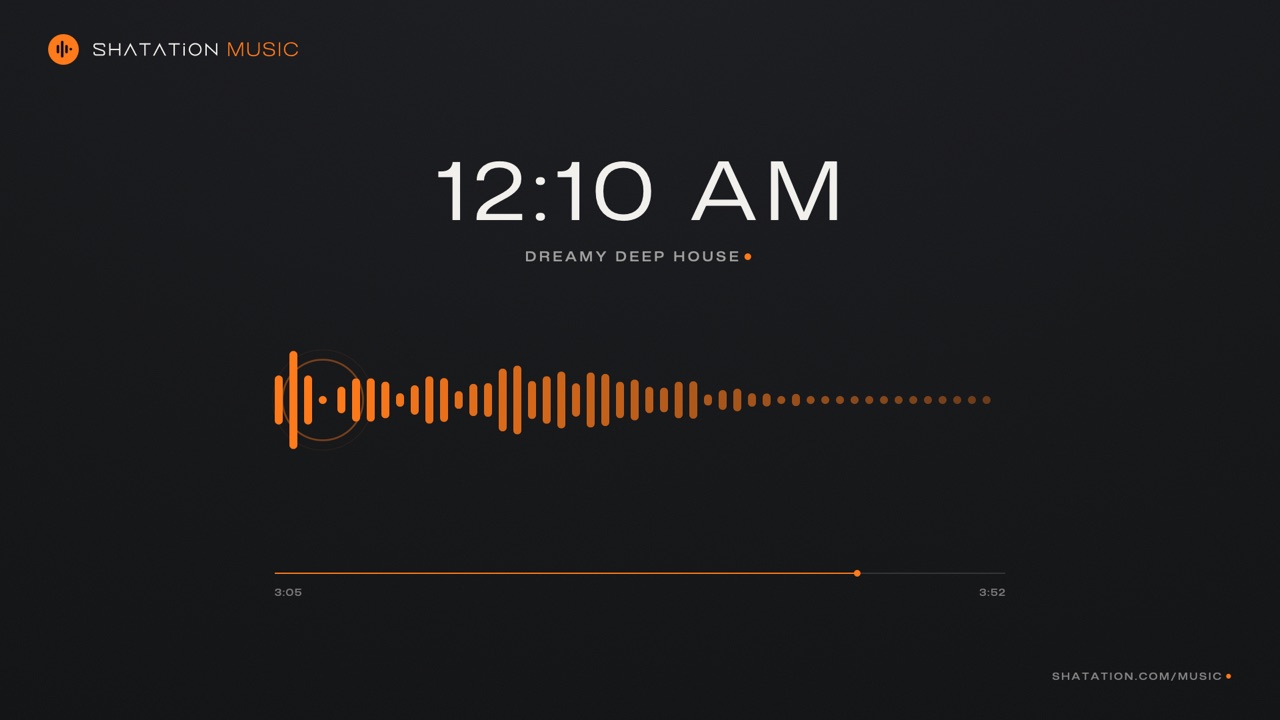 The 12:10 AM video: orange bars running out of the SHATATiON Music mark