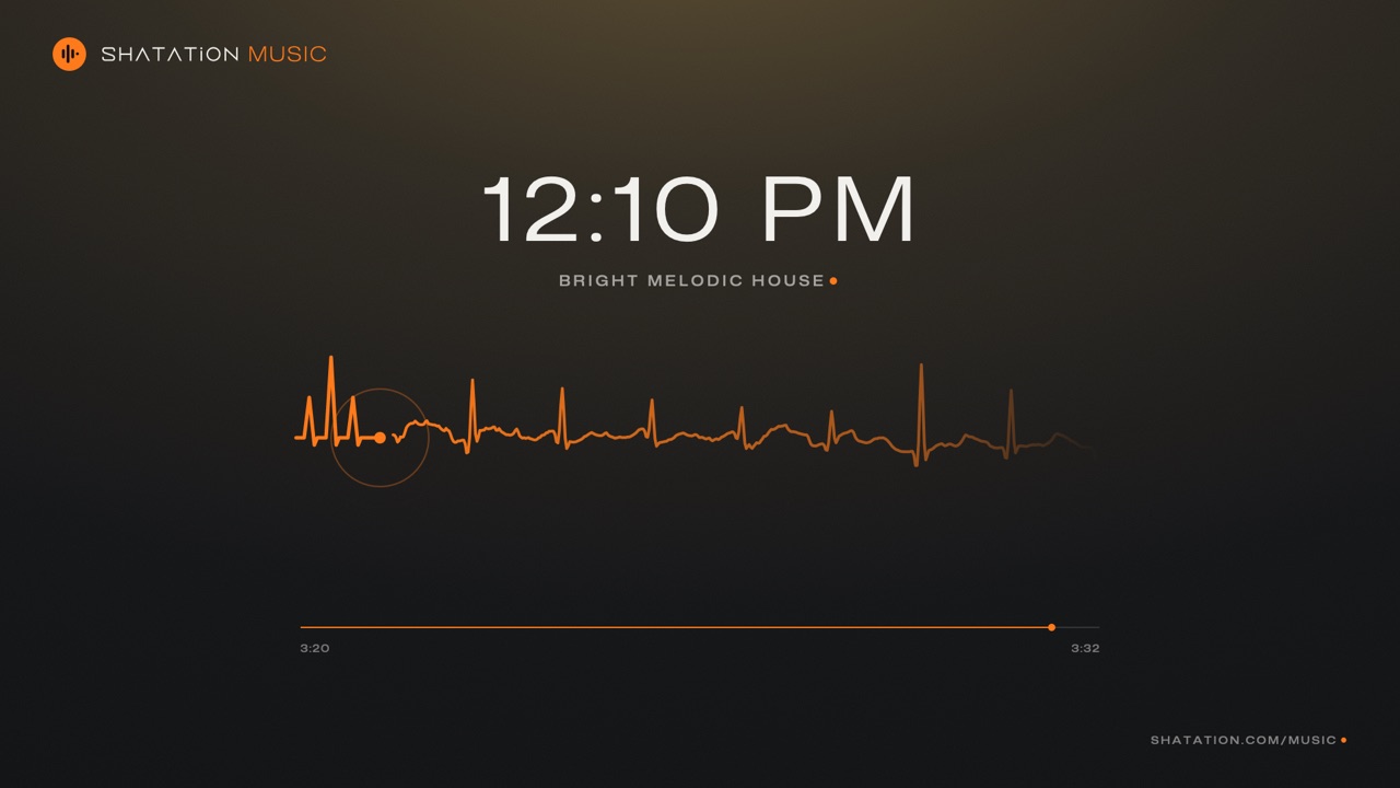 The 12:10 PM video: its heartbeat line under a golden light
